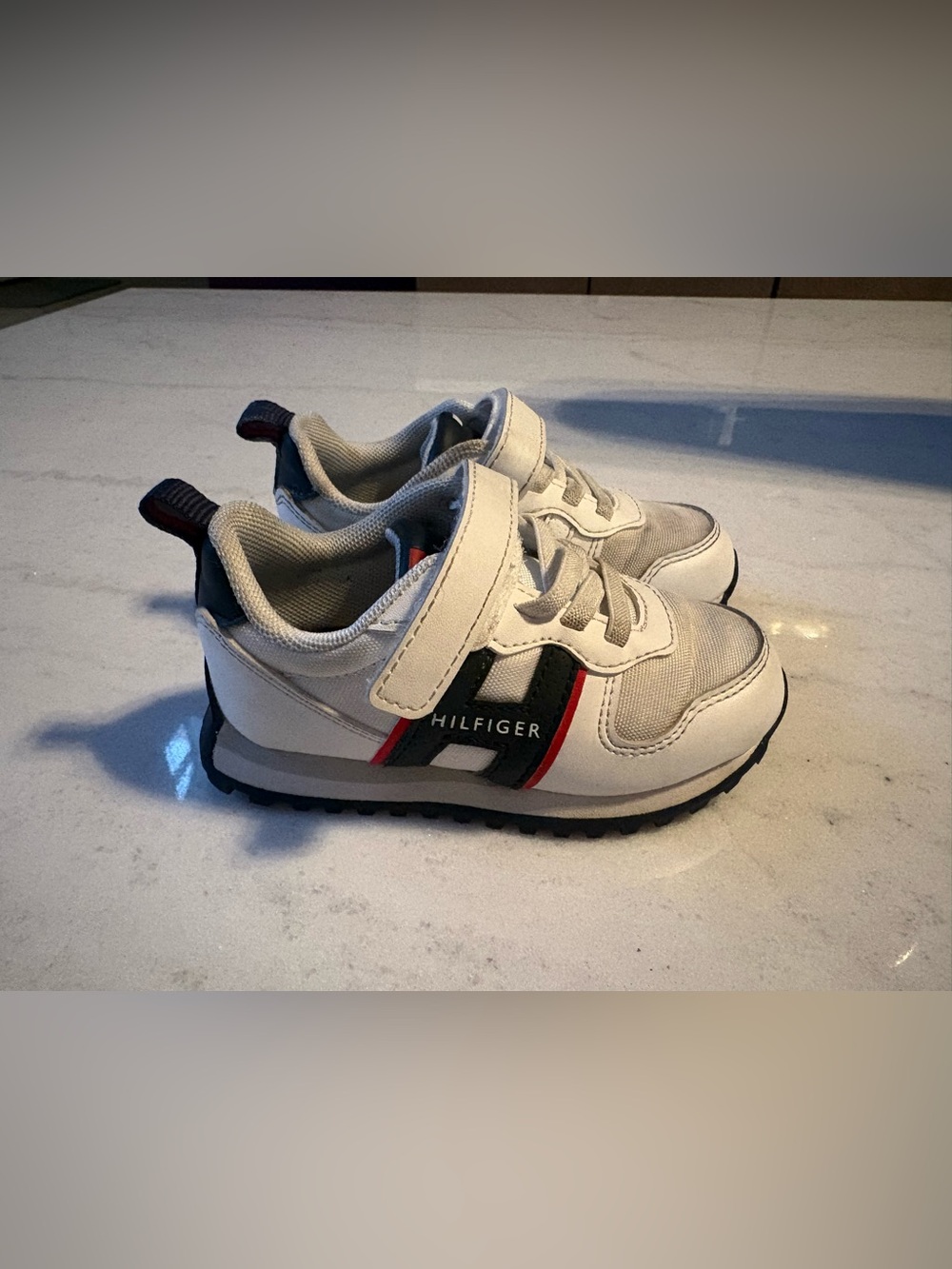 Tommy Hilfiger Kids White Sneaker with Red & Navy Details